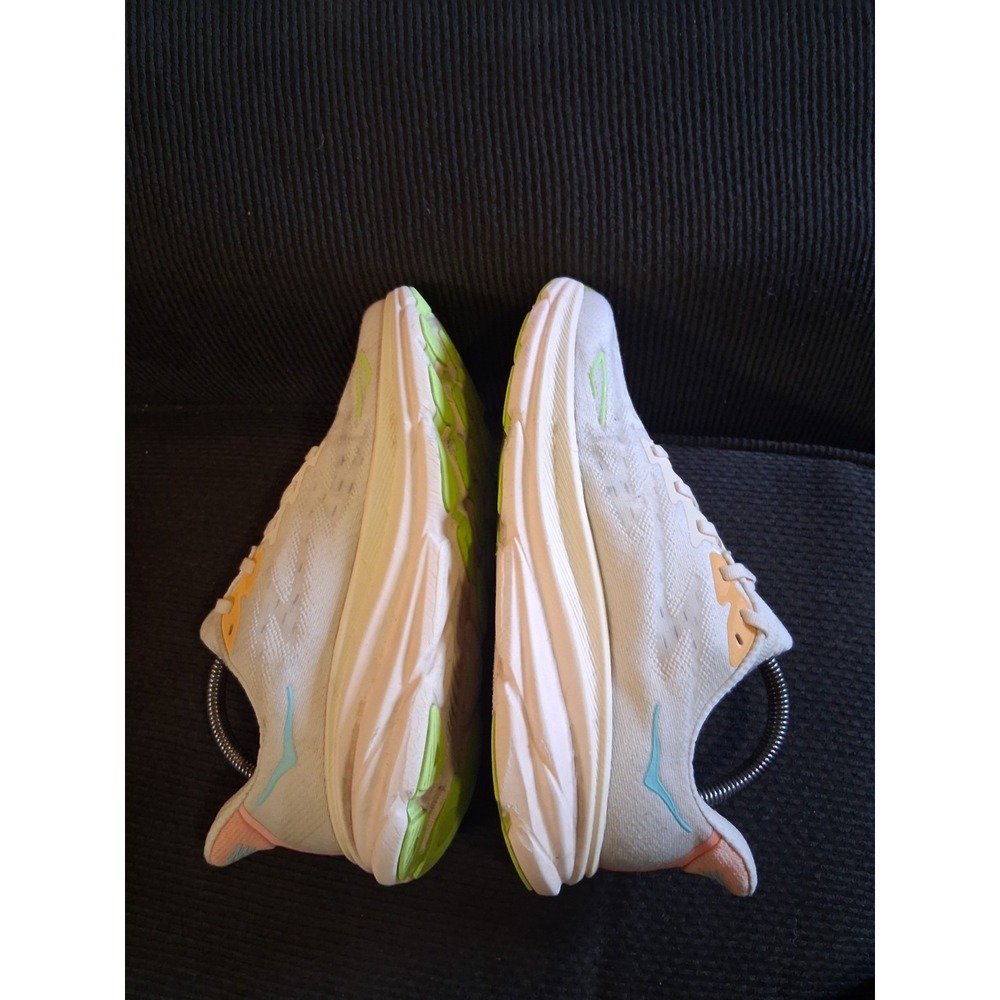 HOKA Women's White Running Shoes with Lime Accents - Picture 6 of 8